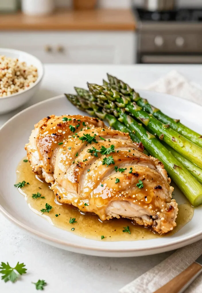 14 Baked Chicken Recipes for Juicy Oven Ready and Comforting Dinners 9 14 Baked Chicken Recipes for Juicy Oven Ready and Comforting Dinners 9. Garlic Butter Chicken with Asparagus 0