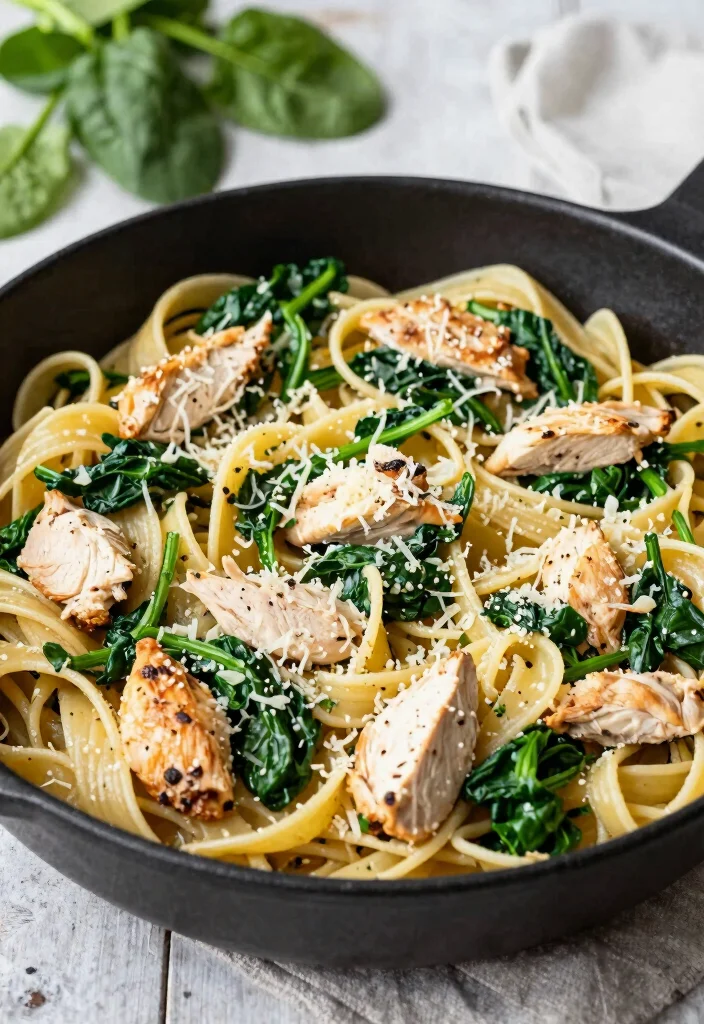 14 Easy Chicken Recipes for Quick Simple and Stress Free Cooking 7. One Pan Chicken and Spinach Pasta 0