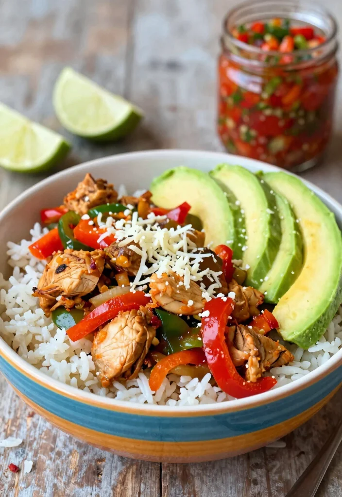 14 Healthy Chicken Recipes for Light Nutritious and Satisfying Meals 14 14 Healthy Chicken Recipes for Light Nutritious and Satisfying Meals 14. Chicken Fajita Bowls 0