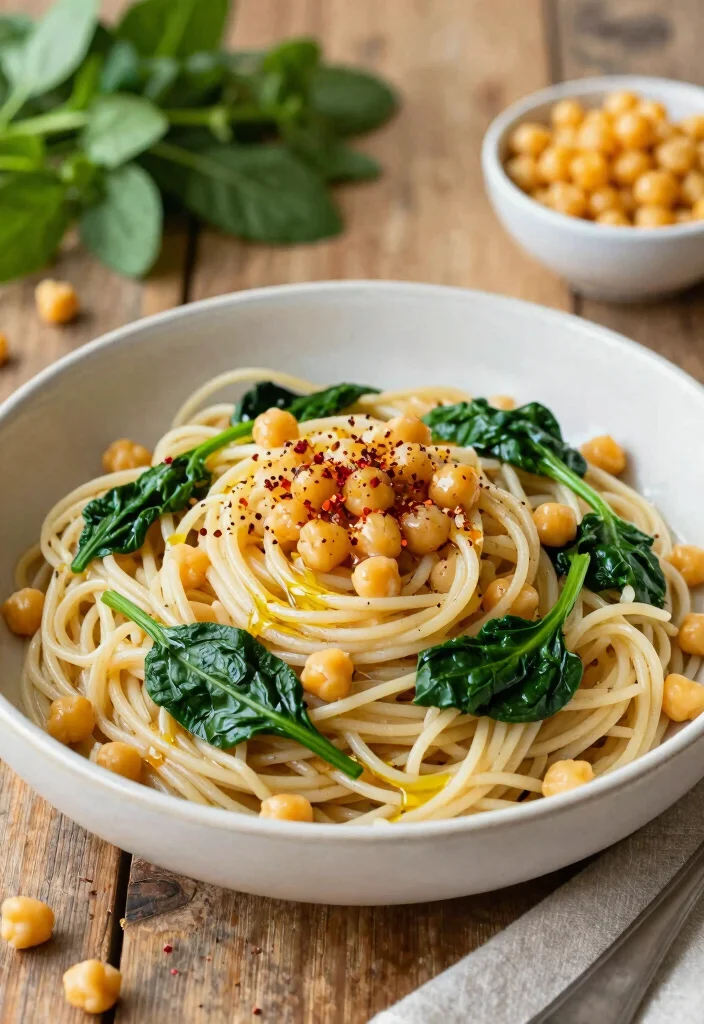 14 Healthy Pasta Recipes for Light Nutritious and Satisfying Meals 2. Whole Wheat Spaghetti with Spinach and Chickpeas 0