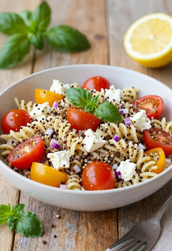 14 Healthy Pasta Recipes for Light Nutritious and Satisfying Meals 3. Quinoa Pasta Salad with Cherry Tomatoes and Feta 0
