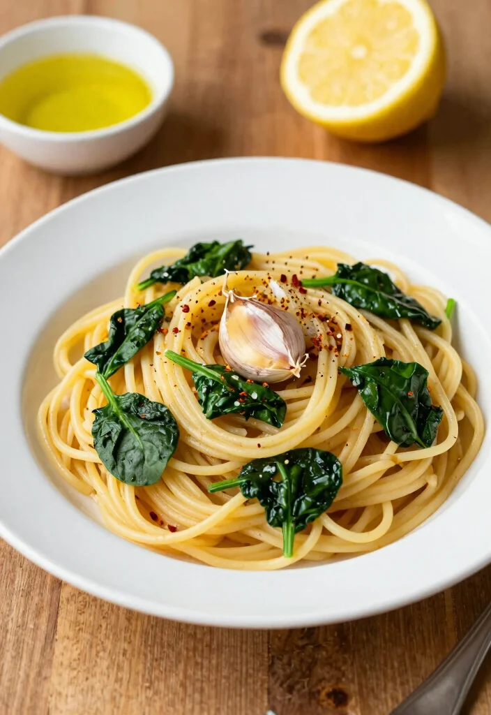 14 Vegetarian Pasta Recipes for Flavor Packed Meat Free Dinners 2. Spaghetti Aglio e Olio with Spinach 0