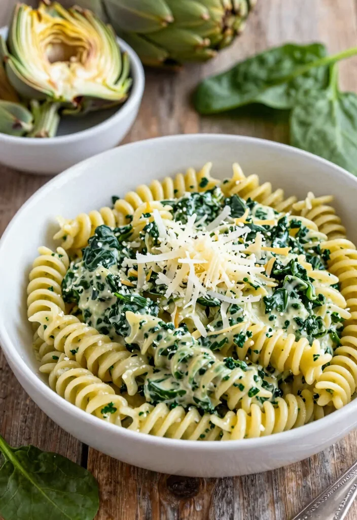 14 Vegetarian Pasta Recipes for Flavor Packed Meat Free Dinners 9. Spinach Artichoke Pasta 0