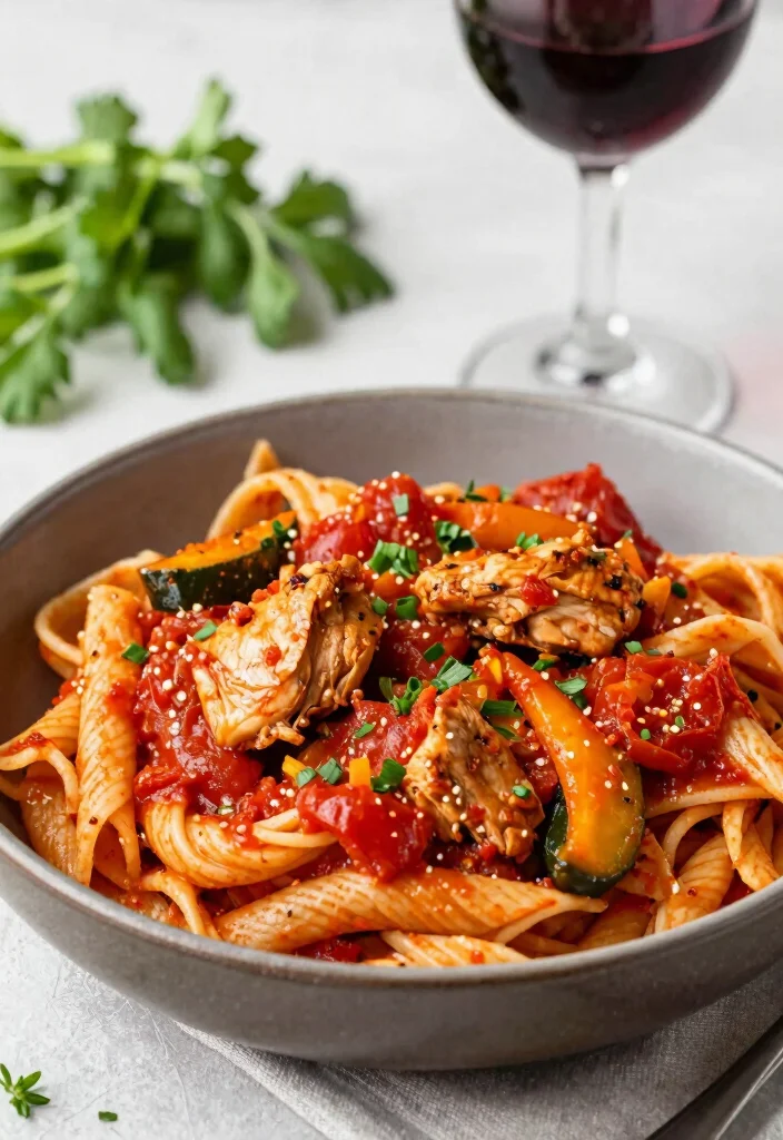 16 Chicken Pasta Recipes for Hearty Family Friendly Weeknight Meals 12. Chicken Cacciatore Pasta 0